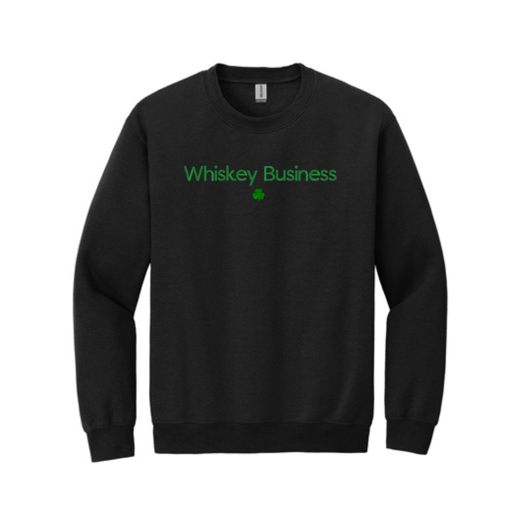Embroidered Whiskey Business Sweatshirt | St Patrick's Day Crewneck | Fun Irish Sweater