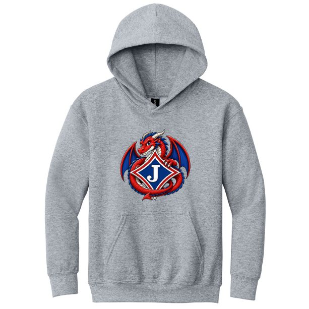 Youth Sweatshirt with Teen Dragon and Jefferson Logo - DTF Print